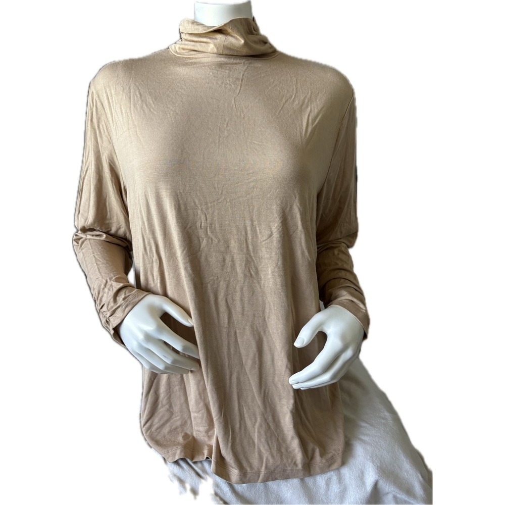 NWT Chico's Arabian Camel Smooth Felicity Long Sleeve Turtleneck‎ Top